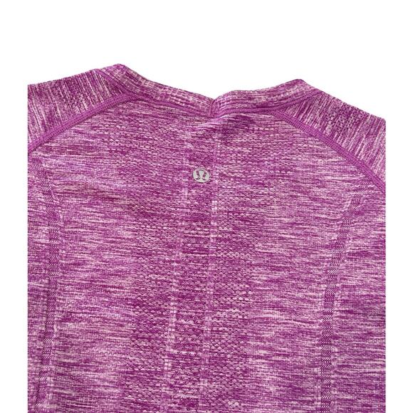 Lululemon Swiftly Tech T Shirt Womens Size 8 Purple Mesh Short Sleeve - Picture 3 of 4